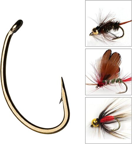 Goture Barb Fishing Hooks with Magnetic Components - High Carbon Steel Fly Tying Fishing Hooks Kit - Nymph/Dry Fly Hooks in Saudi Arabia