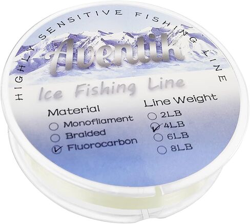 Aventik Fluorocarbon Ice Fishing Line, Great Water Cutting, Fast Sinking, Super Strong Strength with Low Memory, 2/4/6/8 LB in Saudi Arabia