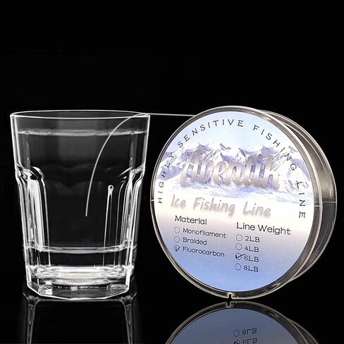 Aventik Fluorocarbon Ice Fishing Line, Great Water Cutting, Fast Sinking, Super Strong Strength with Low Memory, 2/4/6/8 LB in Saudi Arabia