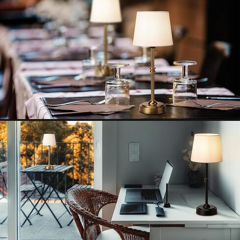 O’Bright Seraph - Cordless LED Table Lamp with Dimmer, Built-in Rechargeable Battery, 3-Level Brightness, Patio Table Lamp, Bedside Night Lamp, Ambient Light for Restaurant, Black in Saudi Arabia