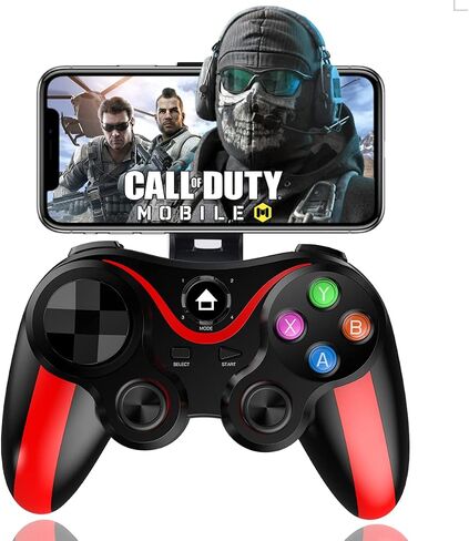 arVin Wireless Game Controller for iOS & Android, Bluetooth Gamepad Joystick with Phone Holder for iPhone 15/14/13/12, Samsung Galaxy S22/S21/S20, One Plus, TCL, Call of Duty, Apex Legends,Direct Play in Saudi Arabia