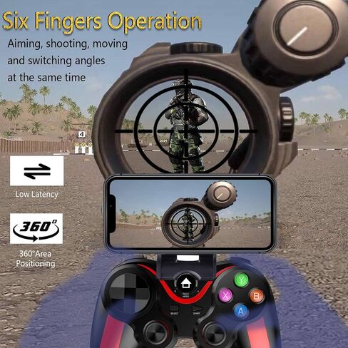 arVin Wireless Game Controller for iOS & Android, Bluetooth Gamepad Joystick with Phone Holder for iPhone 15/14/13/12, Samsung Galaxy S22/S21/S20, One Plus, TCL, Call of Duty, Apex Legends,Direct Play in Saudi Arabia