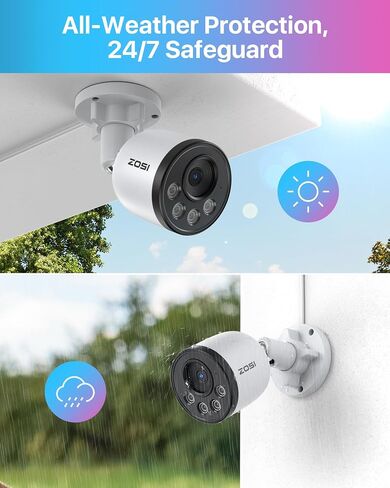 ZOSI 4K PoE Security Camera System with Audio,Smart Human Detection,100ft Night Vision,16 Channel NVR with 4TB HDD,16pcs 4MP Weatherproof PoE IP Cameras Outdoor Indoor for Home 24/7 Recording in Saudi Arabia