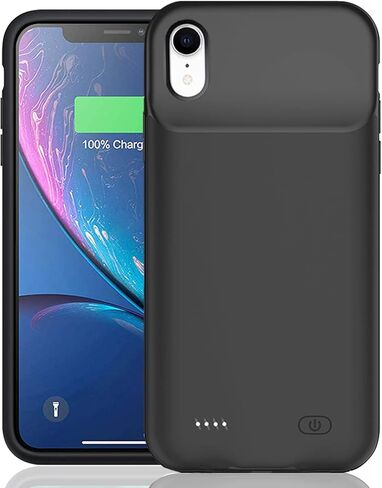 Battery Case for iPhone XR, Upgraded 7000mAh Ultra-Slim Portable Rechargeable Extended Battery Pack Charging Case Compatible with iPhone XR (6.1 inch) Power Bank Charger Case Support Carplay (Black) in Kuwait