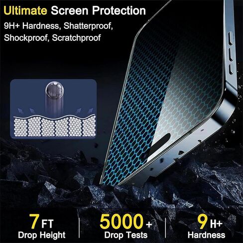 واقي شاشة Ferilinso مكون من 4 قطع لهاتف iPhone 15 Pro Max، مع 4 قطع من واقي عدسة الكاميرا من الزجاج المقسى، وحافظة الهاتف فائقة الإكسسوارات الواقية من Pantalla لهاتف Apple iPhone 15 Pro Max in Saudi Arabia