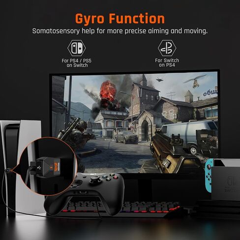BIGBIG WON R100 Pro Controller Adapter, Wireless Adapter for Xbox One X|S/Xbox Series X|S/Xbox Elite Series 2/PS4/PS5/Switch Playing on Win10&11/Switch/PS4, Turbo Wireless Controller Adapters in Saudi Arabia