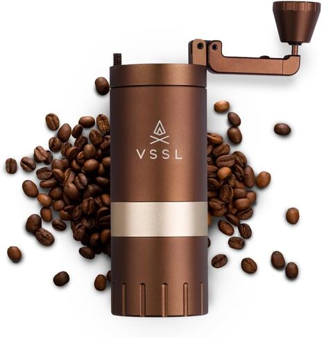 VSSL Java G25 Coffee Manual Coffee Grinder, Up To 25 Gram Capacity, Stainless Steel Conical Burr, Bronze in Saudi Arabia