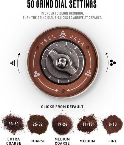 VSSL Java G25 Coffee Manual Coffee Grinder, Up To 25 Gram Capacity, Stainless Steel Conical Burr, Bronze in Saudi Arabia