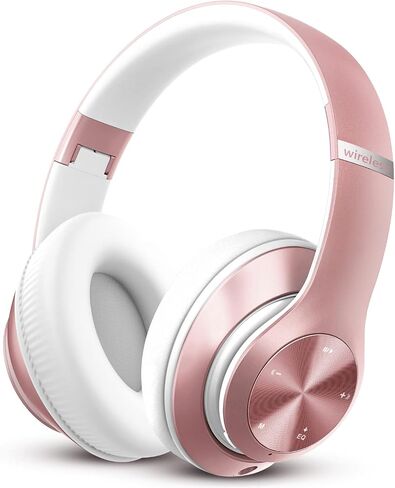 Bluetooth Headphones Over Ear, 60 Hours Playtime Foldable Headphones Wireless Bluetooth Hi-Fi Stereo Deep Bass with 6 EQ Modes, Adjustable Lightweight Headset with Microphone, FM, SD/TF for Adults in Kuwait