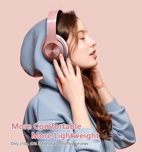 Bluetooth Headphones Over Ear, 60 Hours Playtime Foldable Headphones Wireless Bluetooth Hi-Fi Stereo Deep Bass with 6 EQ Modes, Adjustable Lightweight Headset with Microphone, FM, SD/TF for Adults in Kuwait