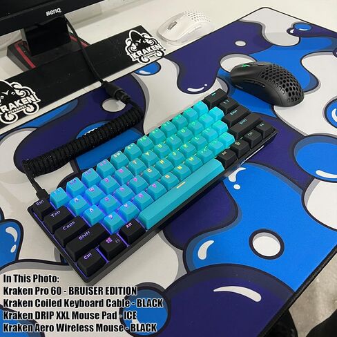Kraken AERO - Superlight Wireless Gaming Mouse, Ultra-Lightweight, LAG-Free Wireless, Dual-Mode (2.4Ghz + Wired) Symmetrical, 26,000 DPI, PAW3395 Compatible with PC/MAC (Black) in Saudi Arabia