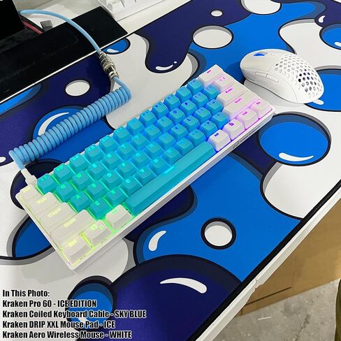 Kraken AERO - ماوس ألعاب لاسلكي Superlight، خفيف الوزن للغاية، لاسلكي خالٍ من التأخر، وضع مزدوج (2.4 جيجا هرتز + سلكي) متماثل، 26,000 نقطة في البوصة، PAW3395 متوافق مع جهاز الكمبيوتر/MAC (أسود) in Kuwait