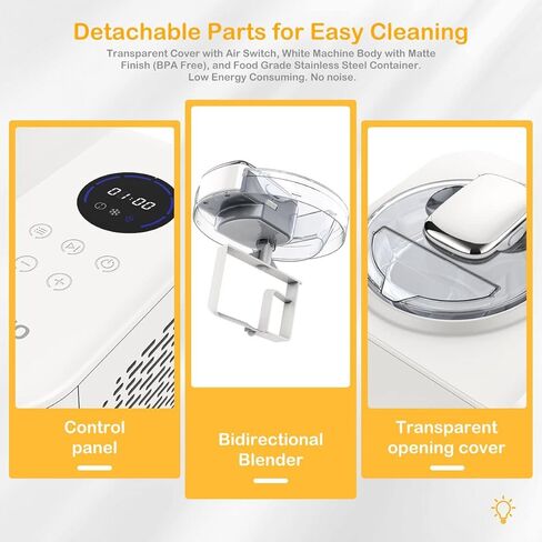 Ice Cream Maker for Home: 1.2L Automatic Ice Cream Maker Machine with LCD Display, Stainless Steel Homemade Ice Cream Maker Machine with Compressor for Home, Christmas Gift in Kuwait