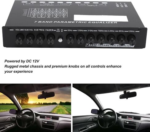 7 Band Car Audio Equalizer with Adjustable EQ Frequencies and High Level Speaker Inputs, for Enhanced Audio Experience, Rugged Metal Construction, and 6 Channel Stereo Outputs in Saudi Arabia