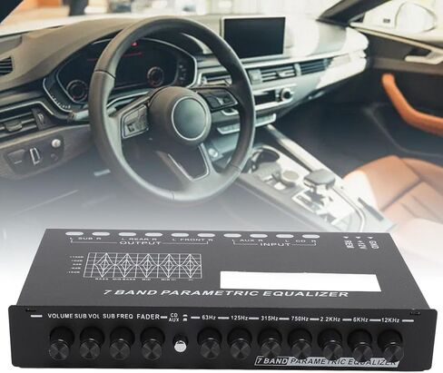 7 Band Car Audio Equalizer with Adjustable EQ Frequencies and High Level Speaker Inputs, for Enhanced Audio Experience, Rugged Metal Construction, and 6 Channel Stereo Outputs in Saudi Arabia