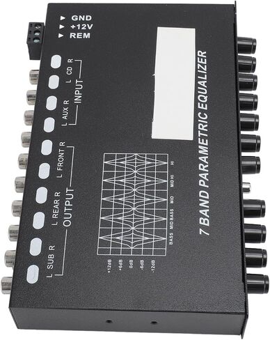 7 Band Car Audio Equalizer with Adjustable EQ Frequencies and High Level Speaker Inputs, for Enhanced Audio Experience, Rugged Metal Construction, and 6 Channel Stereo Outputs in Saudi Arabia