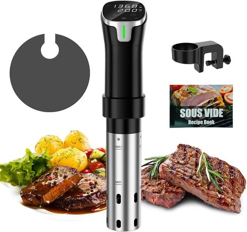 جهاز غمر جهاز Sous Vide بقدرة 1100 وات سريع التسخين من الفولاذ المقاوم للصدأ مع درجة حرارة دقيقة ومؤقت وشاشة لمس رقمية ووصفات أدوات المطبخ in Saudi Arabia