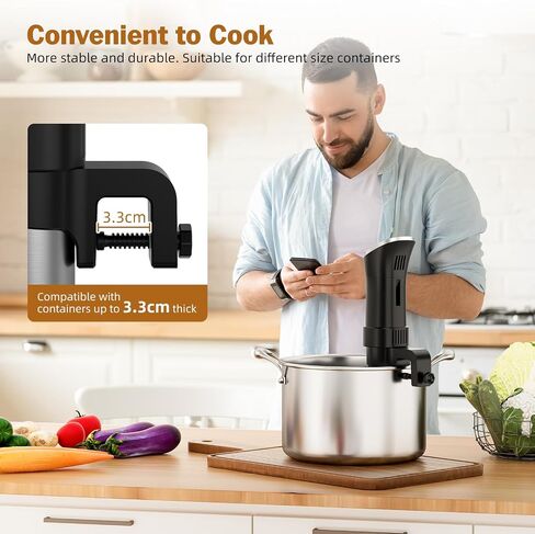 جهاز غمر جهاز Sous Vide بقدرة 1100 وات سريع التسخين من الفولاذ المقاوم للصدأ مع درجة حرارة دقيقة ومؤقت وشاشة لمس رقمية ووصفات أدوات المطبخ in Saudi Arabia