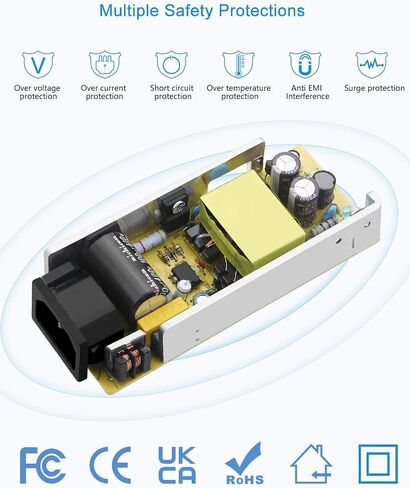 ALITOVE 24V 3A 72W AC to DC Adapter Power Supply Converter AC 100V ~ 240V to DC 24V 3amp Transformer with 5.5x2.1mm DC Output Jack for 5050 3528 LED Strip Module Light, CCTV Camera System in Kuwait