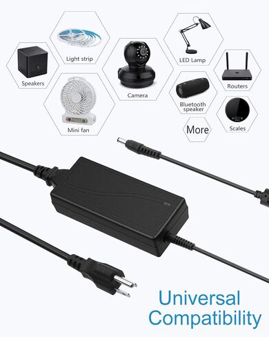 ALITOVE 24V 3A 72W AC to DC Adapter Power Supply Converter AC 100V ~ 240V to DC 24V 3amp Transformer with 5.5x2.1mm DC Output Jack for 5050 3528 LED Strip Module Light, CCTV Camera System in Kuwait