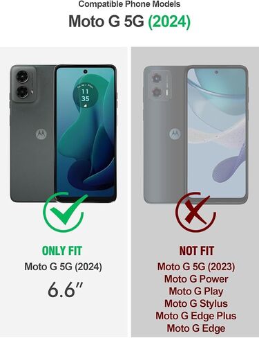 حافظة لهاتف Motorola Moto G 5G 2024 مع واقي شاشة مدمج، [تم اختبار السقوط من الدرجة العسكرية بطول 16FT] حافظة متينة مقاومة للصدمات لكامل الجسم لهاتف Moto G 5G 2024 (أسود) in Kuwait