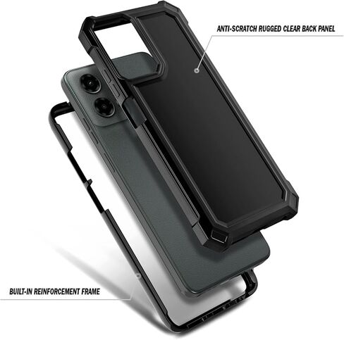 حافظة لهاتف Motorola Moto G 5G 2024 مع واقي شاشة مدمج، [تم اختبار السقوط من الدرجة العسكرية بطول 16FT] حافظة متينة مقاومة للصدمات لكامل الجسم لهاتف Moto G 5G 2024 (أسود) in Kuwait