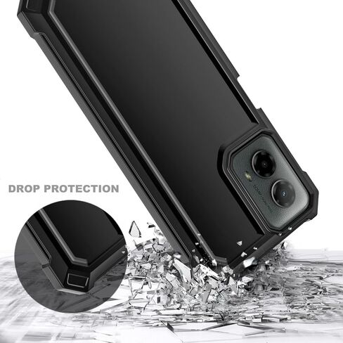 حافظة لهاتف Motorola Moto G 5G 2024 مع واقي شاشة مدمج، [تم اختبار السقوط من الدرجة العسكرية بطول 16FT] حافظة متينة مقاومة للصدمات لكامل الجسم لهاتف Moto G 5G 2024 (أسود) in Kuwait