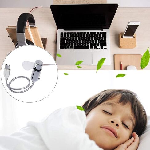 مروحة USB صغيرة من سايتاي مع ساعة في الوقت الحقيقي وعرض درجة الحرارة، مروحة ساعة LED محمولة شخصية USB، أدوات ألعاب مضحكة USB هدايا للرجال والنساء والمكتب والمنزل (درجة الحرارة) in Saudi Arabia