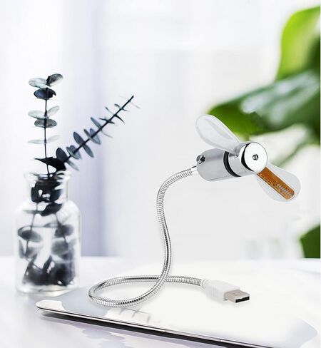 مروحة USB صغيرة من سايتاي مع ساعة في الوقت الحقيقي وعرض درجة الحرارة، مروحة ساعة LED محمولة شخصية USB، أدوات ألعاب مضحكة USB هدايا للرجال والنساء والمكتب والمنزل (درجة الحرارة) in Saudi Arabia