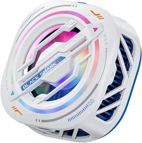 Black Shark Magnetic Cell Phone Cooler, RGB Phone Cooling Fan Portable Lightweight Mobile Phone Cooling Fan, Phone Radiator with Larger Cooling Area for Phone/Tablet/IPad (White) in Saudi Arabia