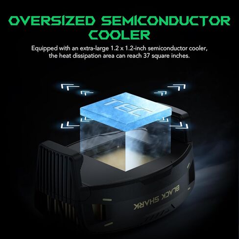 مبرد الهاتف الخلوي المغناطيسي من بلاك شارك، مروحة تبريد للهاتف المحمول RGB خفيفة الوزن ومروحة تبريد للهاتف المحمول، مشعاع الهاتف مع منطقة تبريد أكبر للهاتف/الكمبيوتر اللوحي/آي باد (أبيض) in Kuwait