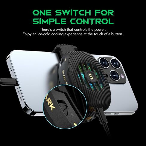 مبرد الهاتف الخلوي المغناطيسي من بلاك شارك، مروحة تبريد للهاتف المحمول RGB خفيفة الوزن ومروحة تبريد للهاتف المحمول، مشعاع الهاتف مع منطقة تبريد أكبر للهاتف/الكمبيوتر اللوحي/آي باد (أبيض) in Kuwait