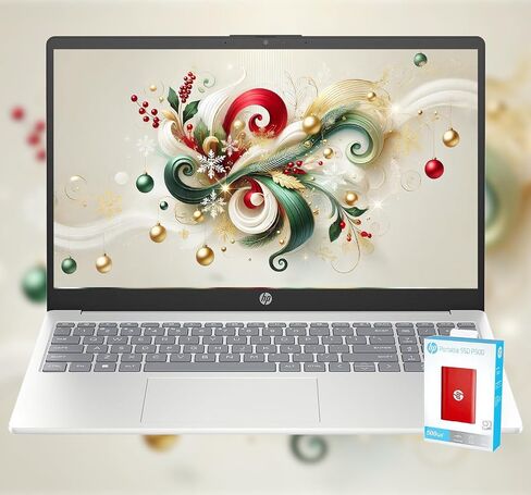 HP 15.6" FHD (1920 x 1080) Laptop • Intel Core i5-1235U (10 Core) Processor • 40GB RAM • 1TB Storage (512GB SSD + withHP P500 512GB Portable SSD) • AI Noise Removal • Fast Wi-Fi 6 • Windows 11 in Saudi Arabia