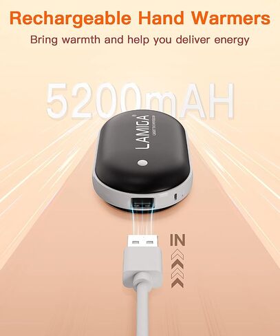 Hand Warmers Rechargeable,Electric Hand Warmer Reusable,5200mAh Portable Powerbank,Hot Hand Pocket Heater for Outdoor Camping and Hunting,The Best Gift for Winter. in Saudi Arabia