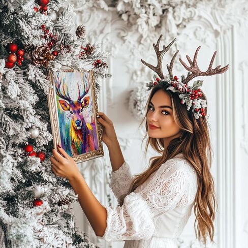 Christmas Diamond Painting for Adults, Gnome Diamond Art Kits for Beginner, Full Round Drill 5D Winter Forest Painting with Diamonds,Diy Crafts Rabbit Gem Art for Christmas Decor 12 X 16 IN in Kuwait