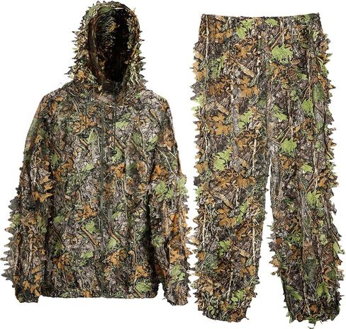 MOPHOTO Ghillie Suit بدلات صيد مموهة مورقة ثلاثية الأبعاد، بدلات وودلاند جيلي بدلات جيلي للرجال، بدلات صيد مموهة بأوراق الشجر in Saudi Arabia