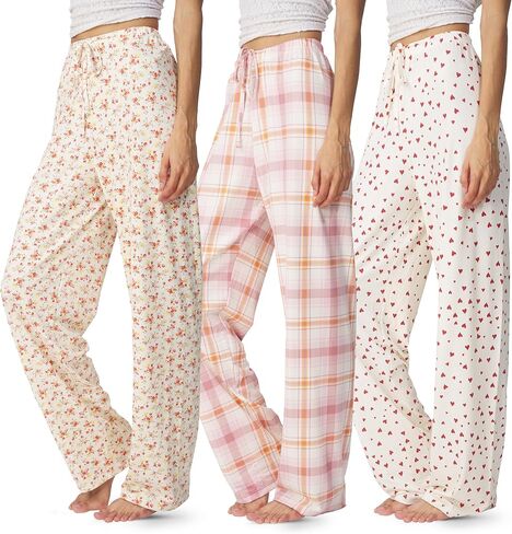 Ultra Performance Womens Pajama PJ Pants 3 Pack Lounge Bottoms Pajamas for Women (Avail in Plus Sizes) in Kuwait