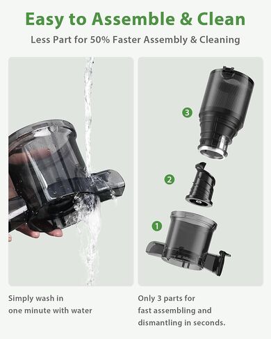 Juicer Machines, ECOSELF Cold Press Juicer with 4.35" Large Feed Chute Fit Whole Fruits & Vegetables, Slow Masticating Juicer Self Feeding Effortless for Batch Juicing, High Juice Yield in Saudi Arabia