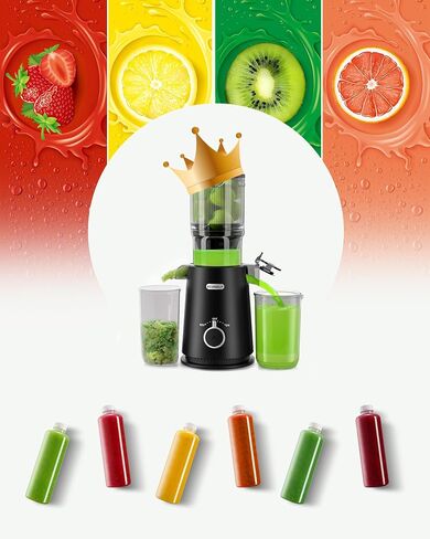 Juicer Machines, ECOSELF Cold Press Juicer with 4.35" Large Feed Chute Fit Whole Fruits & Vegetables, Slow Masticating Juicer Self Feeding Effortless for Batch Juicing, High Juice Yield in Saudi Arabia