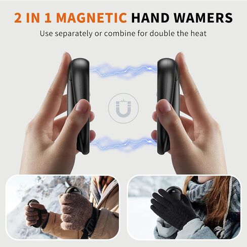 Hand Warmers Rechargeable 2 Pack Magnetic Electric Hand Warmer with Digital Display, Portable Pocket Hand Warmer, for Men Women, Outdoors, Games, Camping, Hunting in Kuwait