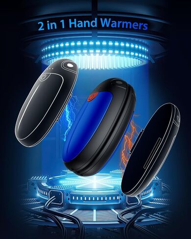Hand Warmers Rechargeable, 2 Pack Portable Pocket Hand Warmers, 20Hrs Long Heating Double Warm Electric Handwarmers, Reusable Heater for Outdoors, Camping, Hunting, Golf, Fishing in Saudi Arabia