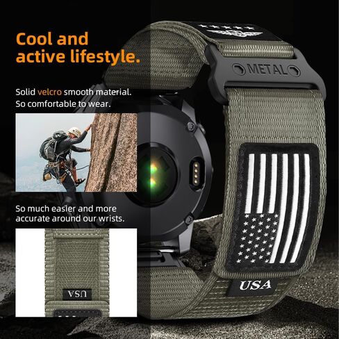 USA Ultra Series Compatible for Fenix Watch Band Replacement,Quickfit 22mm 26mm Rugged Nylon Fenix 8 6 5 7 Bands,Compatible for Fenix 8 47MM 51mm/ Fenix 7X/Fenix 6X/Fenix 5X/Enduro 2/Tactix in Kuwait