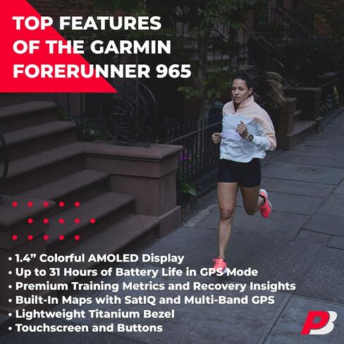 Garmin Forerunner 965 (Black/Powder Gray) Running & Triathlon GPS Smartwatch Gift Box Bundle - AMOLED Display, Lightweight, 31-Hour Battery - Includes PlayBetter Screen Protectors, Wall Adapter & Case in Saudi Arabia