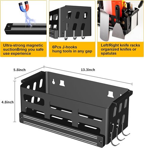 Griddle Caddy for Blackstone Griddle Accessories, Space Saving Blackstone Caddy for Blackstone 28"/36" Griddles/Weber Grill, BBQ Accessories Storage Box with Magnetic Tool Holder & Paper Towel Holder in Saudi Arabia