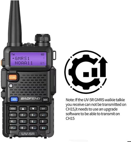 BAOFENG UV-5R GMRS Handheld Radio Long Range Rechargeable Two Way Radio,GMRS Repeater Capable with NOAA Weather Receiving and Scanning and Earpiece,Support Chirp(Black-2Pack) in Saudi Arabia