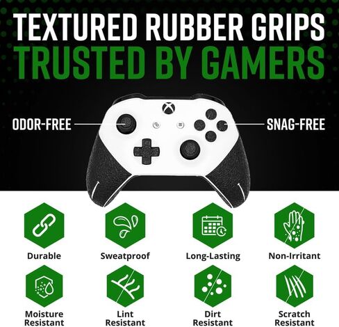 Dragon Grips Xbox Controller Grips, 1 Sheet Black Non-Slip Textured Rubber Grip Tape for Xbox One Controller Decal, Xbox One Elite Controller Grips, Including Thumb Stick, Triggers, Buttons, D-pad in Kuwait