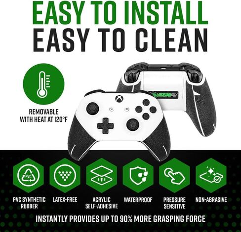 Dragon Grips Xbox Controller Grips, 1 Sheet Black Non-Slip Textured Rubber Grip Tape for Xbox One Controller Decal, Xbox One Elite Controller Grips, Including Thumb Stick, Triggers, Buttons, D-pad in Kuwait
