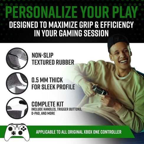 Dragon Grips Xbox Controller Grips, 1 Sheet Black Non-Slip Textured Rubber Grip Tape for Xbox One Controller Decal, Xbox One Elite Controller Grips, Including Thumb Stick, Triggers, Buttons, D-pad in Kuwait
