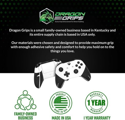Dragon Grips Xbox Controller Grips, 1 Sheet Black Non-Slip Textured Rubber Grip Tape for Xbox One Controller Decal, Xbox One Elite Controller Grips, Including Thumb Stick, Triggers, Buttons, D-pad in Kuwait