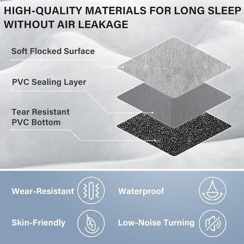 Coverado Car Air Mattress المقعد الخلفي، سرير سيارة لاسلكي محمول قابل للنفخ مع مضخة هواء مدمجة ووسادة، حقيبة تخزين، مجموعة رقعة، وسادة نوم عالمية للمقعد الخلفي للسيارة تناسب معظم سيارات الدفع الرباعي (L-51، W-32) in Kuwait